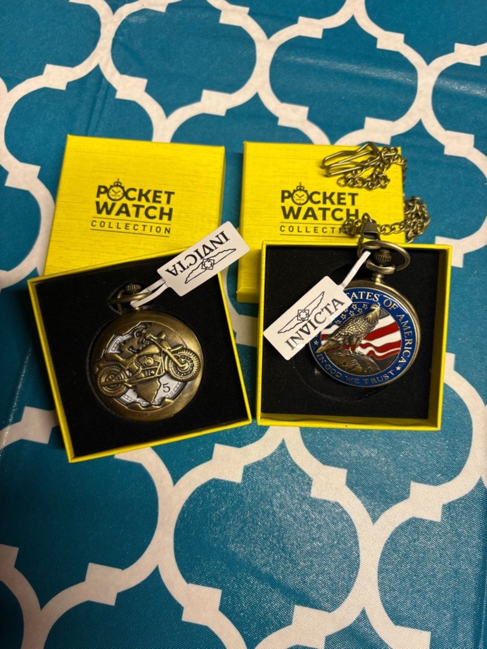Invicta Pocket Watch Collection American Eagle Designs want both please advise